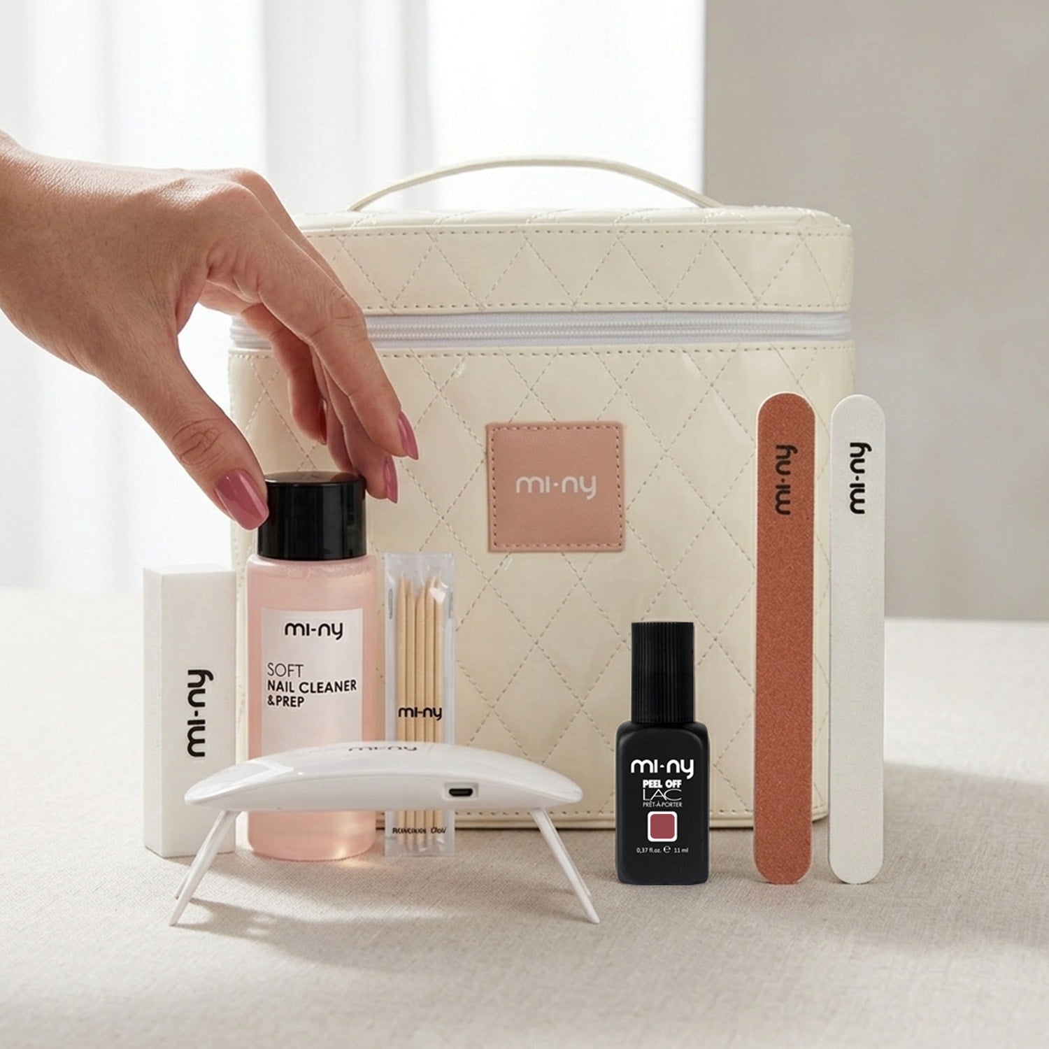 KIT PEEL OFF LAC unghie normali + beauty case puffy