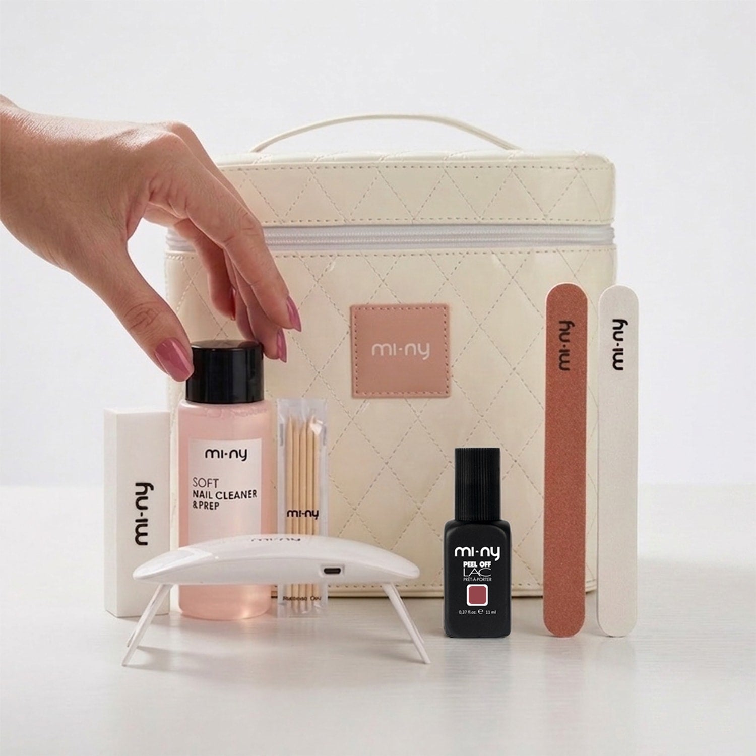 KIT PEEL OFF LAC unghie normali + beauty case puffy