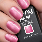 Manicure con smalto peel-off NY Cat Eye Baby Pink, effetto magnetico rosa baby con riflessi metallizzati