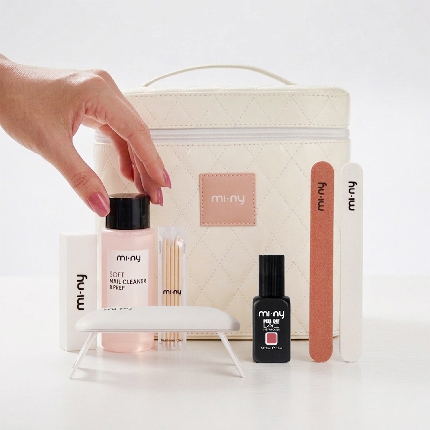 KIT PEEL OFF LAC unghie normali + beauty case puffy